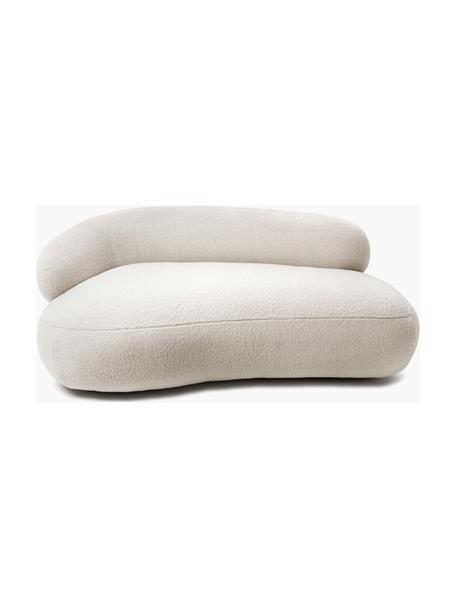 Nierensofa Alba (2-Sitzer) aus Teddyfell, Bezug: Teddy (100% Polyester) De, Gestell: Massives Fichtenholz, FSC, Füße: Kunststoff, Teddy Cremeweiß, B 185 x T 114 cm, Rückenlehne links