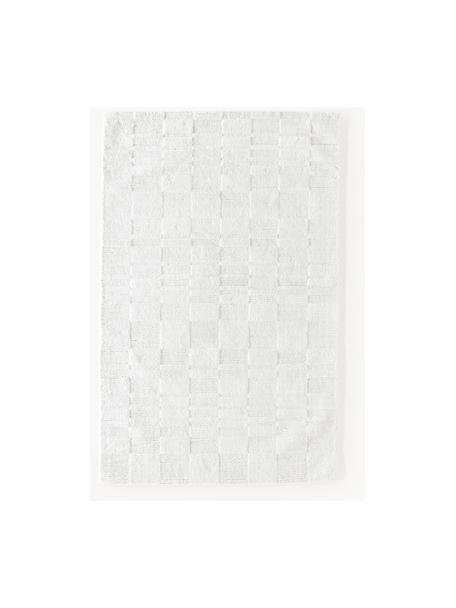 Tapis avec design à carreaux Kelsie, 100 % polyester, certifié GRS, Blanc, larg. 120 x long. 180 cm (taille S)