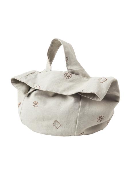 Baumwoll-Brotbeutel Bread mit Gebäck-Muster, 100 % Baumwolle, Beige, Braun, Ø 22 x H 22 cm
