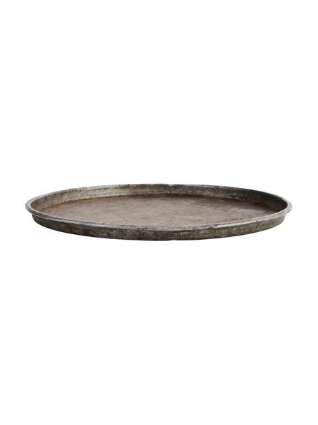 Dekorační tác z recyklovaného kovu se starožitným povrchem Cesar, Ocel, recyklovaná, Stříbrná, Ø 51 cm