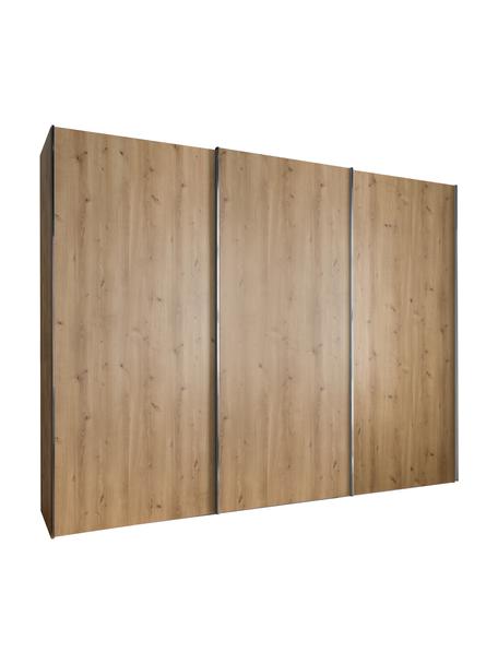 Szafa z przesuwanymi drzwiami Monaco, 3-drzwiowa, Korpus: materiał drewnopochodny l, Drewno naturalne, S 279 x W 217 cm