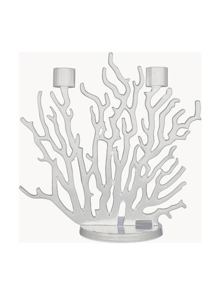 Candelabro Tenochtitlan, 23 cm, Aluminio fundido pintado, Blanco, An 23 x Al 23 cm