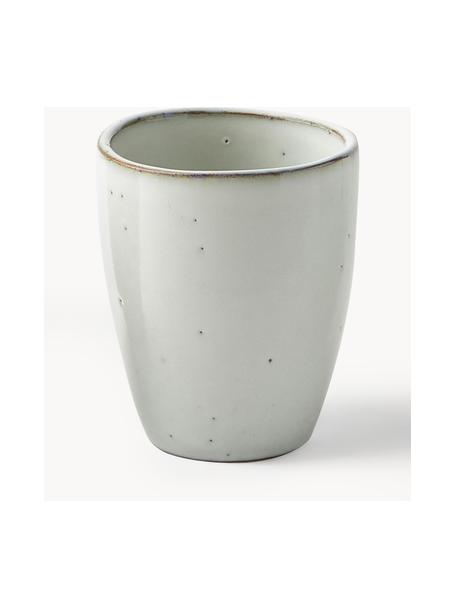 Mugs artisanaux Nordic Sand, 6 pièces, Grès cérame, Gris clair, chiné, Ø 8 x haut. 10 cm, 250 ml