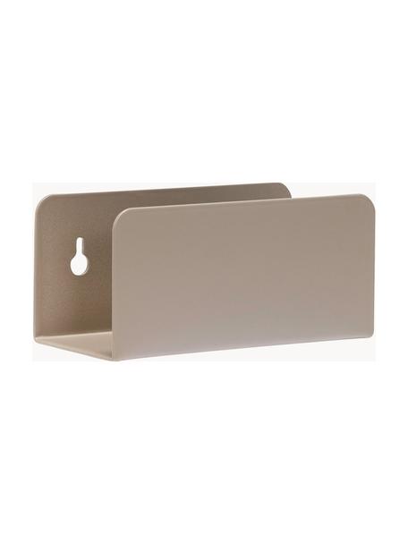 Revistero de pared de metal Clutch, Metal recubierto, Greige, An 15 x F 7 cm