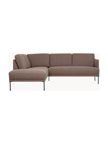 Ecksofa Fluente, Bezug: 100% Polyester 115.000 Sc, Gestell: Massives Kiefernholz, FSC, Füße: Metall, pulverbeschichtet, Webstoff Nougat, B 221 x T 200 cm, Eckteil links