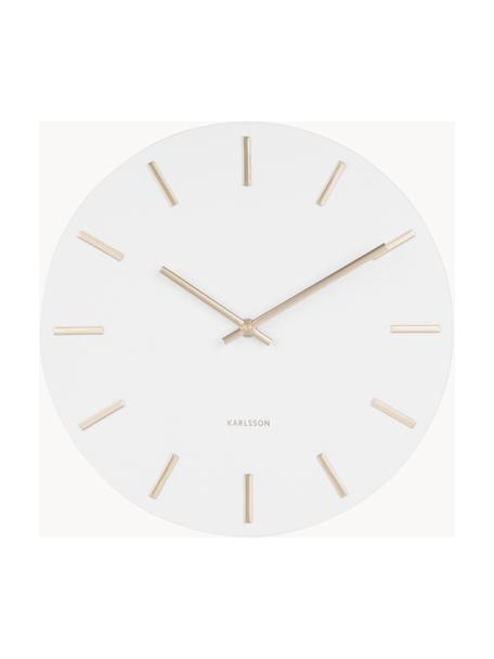 Horloge murale Charm, Acier, laqué, Blanc, Ø 30 cm