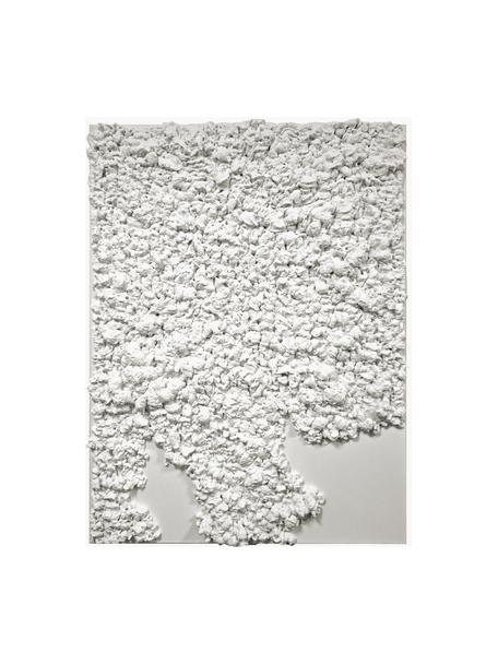 Handbeschilderde canvasdoek Organic in 3D look, Wit, B 88 x H 118 cm
