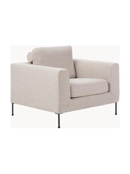 Sofa fauteuil Cucita, Bekleding: geweven stof (100% polyes, Frame: massief grenenhout, FSC-g, Poten: gelakt metaal, Geweven stof lichtbeige, B 98 x D 94 cm