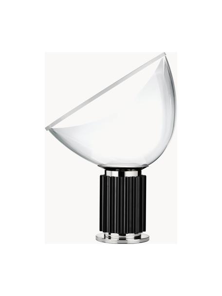 Lampa stołowa LED ze szkła dmuchanego z funkcją przyciemniania Taccia Small, Stelaż: tworzywo sztuczne, metal , Czarny, Ø 37 x W 49 cm