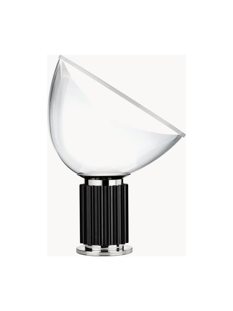 Dimbare LED tafellamp Taccia Small, mondgeblazen, Lampenkap: kunststof, glas, Zwart, Ø 37 x H 49 cm