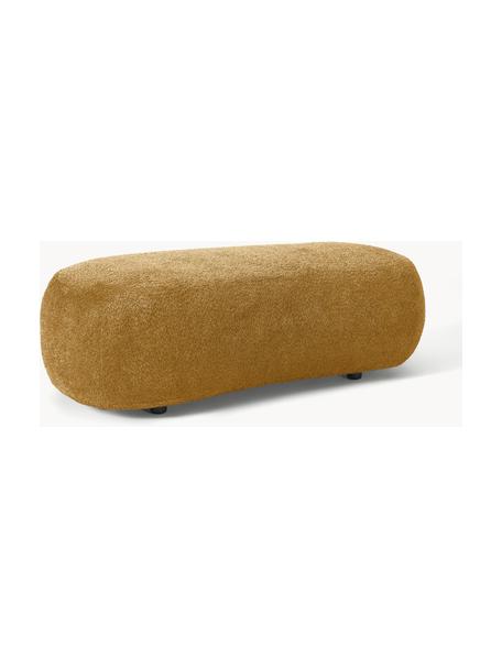 Pouf XL en peluche-bouclette Alba, Peluche-bouclette ocre, larg. 130 x prof. 62 cm