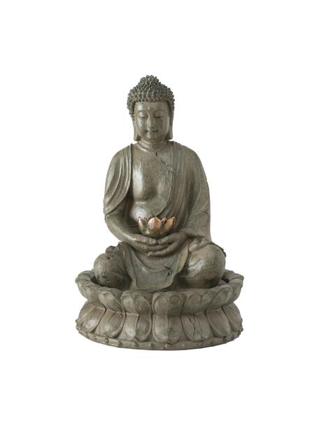 Tuinfontein Buddha, Kunststof, Groengrijs, koperkleurig, Ø 31 x H 46 cm