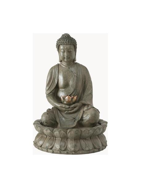 Fontaine de jardin Buddha, Plastique, Vert-de-gris, couleur cuivre, Ø 31 x haut. 46 cm