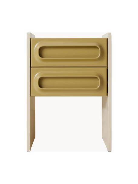 Noční stolek Space, Dřevovláknitá deska střední hustoty (MDF), Olivově zelená, světle béžová, Š 45 cm, V 63 cm