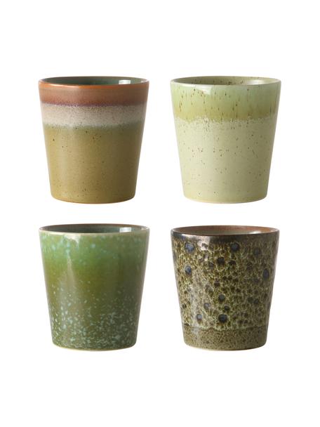 Sada malých ručně vyrobených XS pohárků v retro stylu 70's, 4 díly, Kamenina, Více barev, Ø 8 cm, V 8 cm, 200 ml