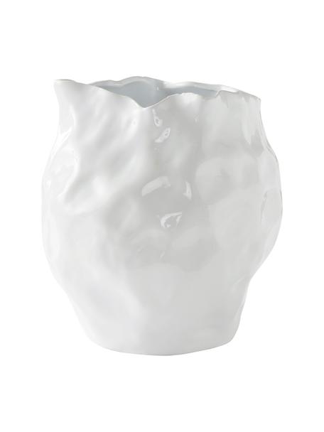 Vaso bianco di design Bubba, Gres, Bianco, Ø 27 x Alt. 31 cm