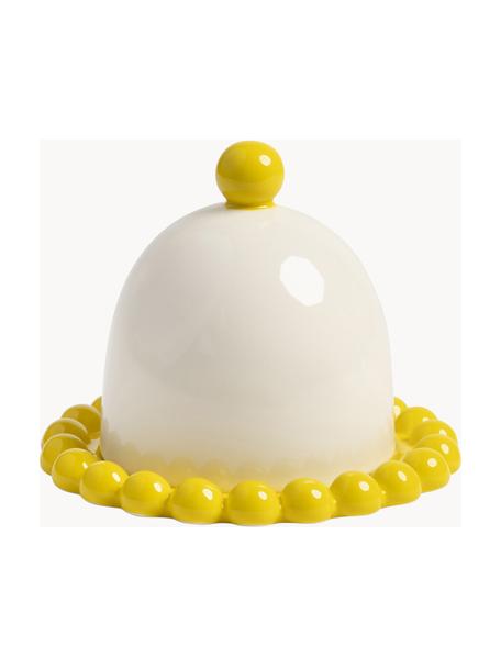 Máselnička Perle, Kamenina, Žlutá tlumeně bílá, Ø 16 cm, V 13 cm