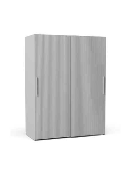 Modularer Schwebetürenschrank Simone, 150 cm Breite, mehrere Varianten, Korpus: Spanplatte, FSC-zertifizi, Holz, Grau, Basic Interior, B 150 x H 200 cm