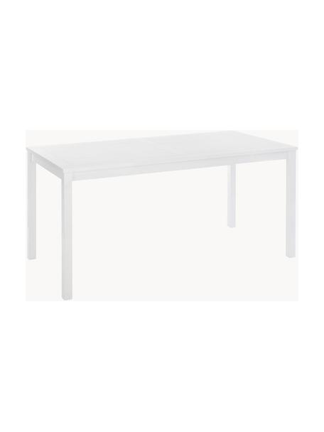 Mesa de madera para exterior Rosenborg, 165 x 80 cm, Madera de caoba pintada, Madera de teca pintada en blanco, An 165 x F 80 cm