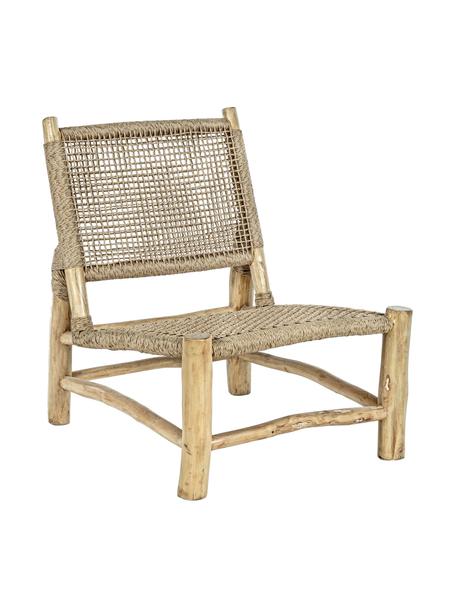 Fotel wypoczynkowy z drewna tekowego Lampok, Stelaż: drewno tekowe, Beżowy, S 62 x W 79 cm