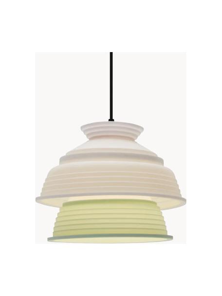 Lámpara de techo pequeña Geometry, Pantalla: silicona, plástico, Cable: plástico, Verde claro, blanco, Ø 26 x Al 20 cm