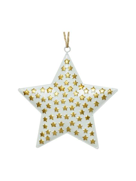 Dekoracja wisząca Million Stars, 4 szt., Metal powlekany, Biały, odcienie złotego, S 13 x W 13 cm