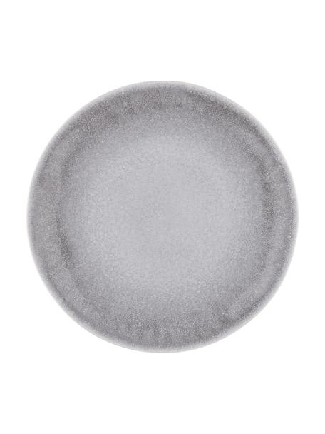 Assiette plate grise avec dégradé, faite main Atlantis, 4 pièces, Grès cérame, Gris, blanc, Ø 28 x haut. 3 cm