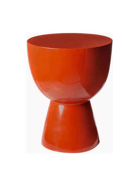 Okrúhly odkladací stolík Tam Tam, Plast, lakovaný, Červená, Ø 36 x V 46 cm
