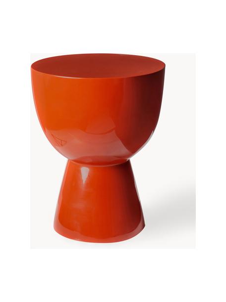 Okrúhly odkladací stolík Tam Tam, Plast, lakovaný, Červená, Ø 36 x V 46 cm