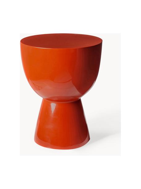 Tavolino rotondo Tam Tam, Plastica laccata, Rosso, Ø 36 x Alt. 46 cm