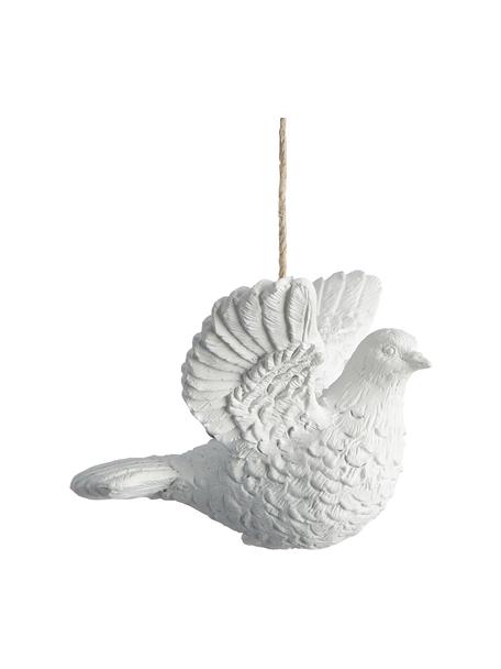 Décoration sapin de Noël faite main Dove, 2 pièces, Plastique, Blanc, larg. 9 x haut. 6 cm