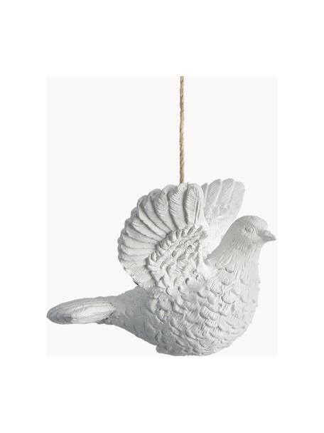 Décoration sapin de Noël faite main Dove, 2 pièces, Plastique, Blanc, larg. 9 x haut. 6 cm