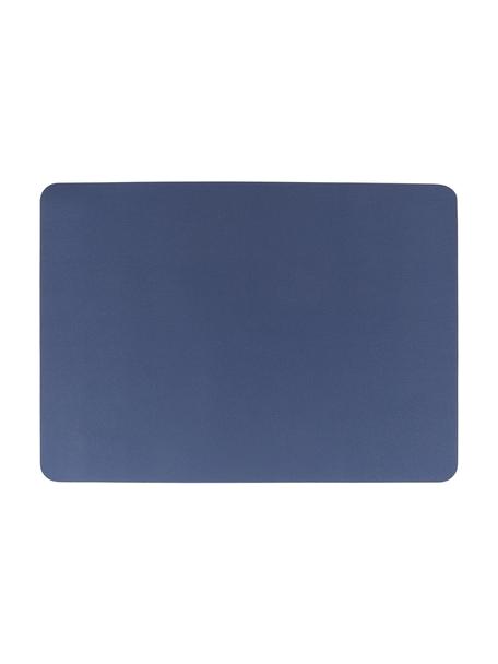 Manteles individuales de cuero sintético Pik, 2 uds., Cuero sintético (PVC), Azul oscuro, An 33 x L 46 cm