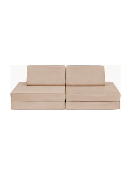 Canapé de jeu modulaire en velours Arktis, Velours beige, larg. 130 x prof. 65 cm