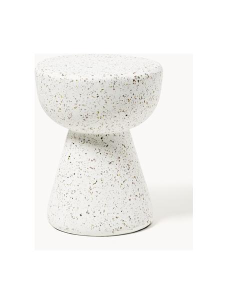 Beistelltisch Lars mit Terrazzo-Muster, Beton mit Terrazzo, Weiss, Terrazzo-Optik, Ø 35 x H 44 cm