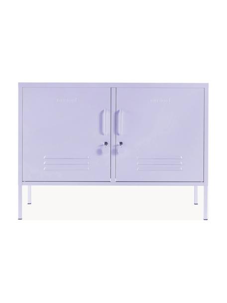Credenza in metallo con ante Mustard, Acciaio verniciato a polvere, Lavanda, Larg. 100 x Alt. 72 cm