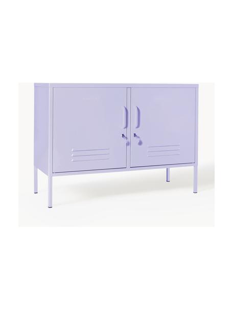 Credenza in metallo Lowdown, Acciaio verniciato a polvere, Lavanda, Larg. 100 x Alt. 72 cm