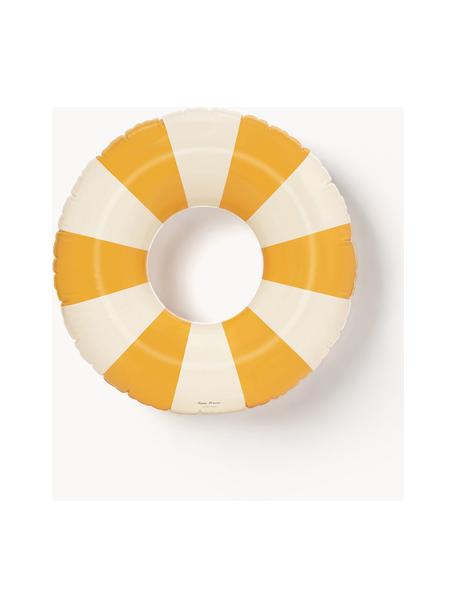 Ciambella fatta a mano Celine, Plastica PVC, Giallo sole, bianco latte, Ø 120 cm