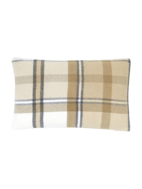 Geruite kussenhoes Neva, 100% polyacryl, Beige, B 30 x L 50 cm