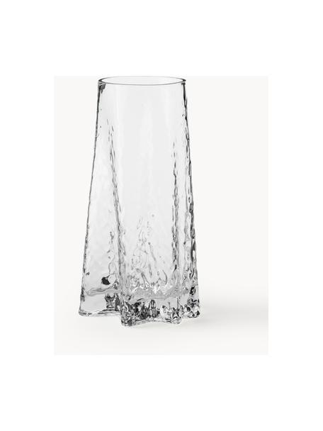 Mundgeblasene Glas-Vase Gry mit strukturierter Oberfläche, H 30 cm, Glas, mundgeblasen, Transparent, Ø 15 x H 30 cm