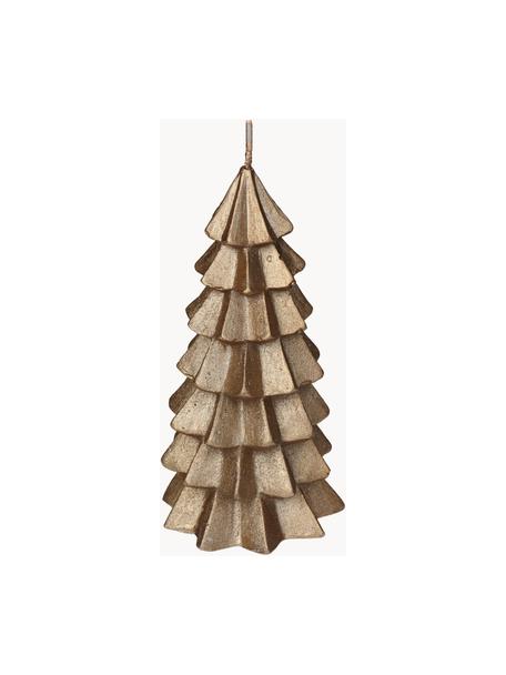 Decoratieve kaarsen Tree in goudkleurig, 2 stuks, Was, Goudkleurig, Ø 7 x H 13 cm