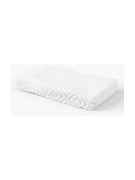 Serviette avec motif haut-bas Jacqui, en tailles variées, Blanc, Drap de bain, larg. 70 x long. 140 cm