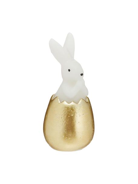 Deko-Kerze Bunny, Wachs, Weiss, Goldfarben, Ø 6 x H 13 cm