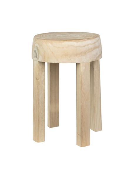 Stolik pomocniczy z drewna paulowni Colin, Drewno paulowni, Jasne drewno paulowni, Ø 28 x W 46 cm
