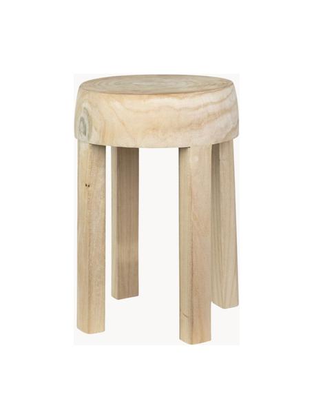 Ręcznie wykonany stolik pomocniczy z drewna paulowni Colin, Drewno paulowni, Jasne drewno paulowni, Ø 28 x W 46 cm