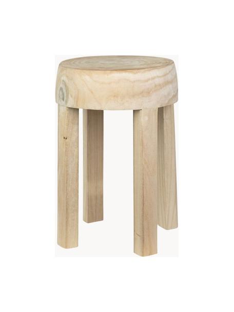 Tavolino fatto a mano in legno di paulownia Colin, Legno di Paulownia, naturale, Legno di Paulownia, chiaro, Ø 28 x Alt. 46 cm