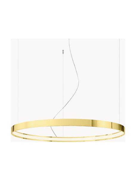 Veľká závesná LED lampa Tim, Odtiene lesklej zlatej, Ø 78 cm