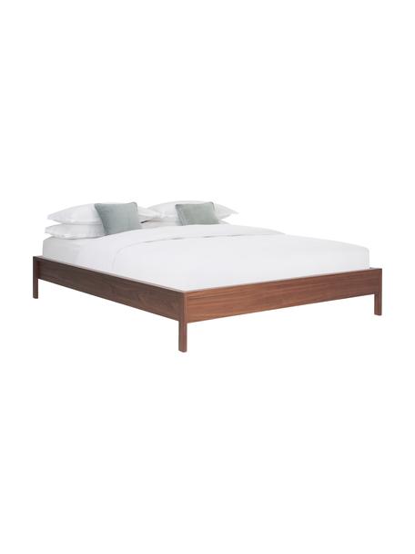 Dřevěná postel Tammy, Dřevo s dýhou z ořechu, Ořechové dřevo, Š 140 cm, D 200 cm