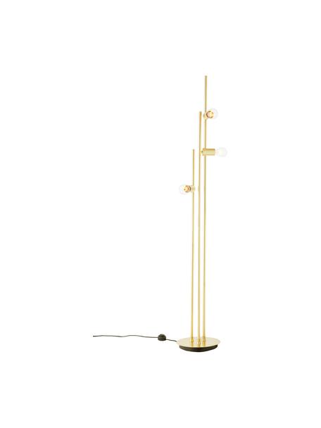 Lámpara de pie de diseño Panama, Pantalla: mezcla de algodón, Cable: plástico, Dorado, Ø 30 x Al 150 cm