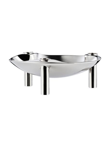 Decoratieve schaal stof Nagel, Gecoat metaal, Zilverkleurig, Ø 14 x H 6 cm